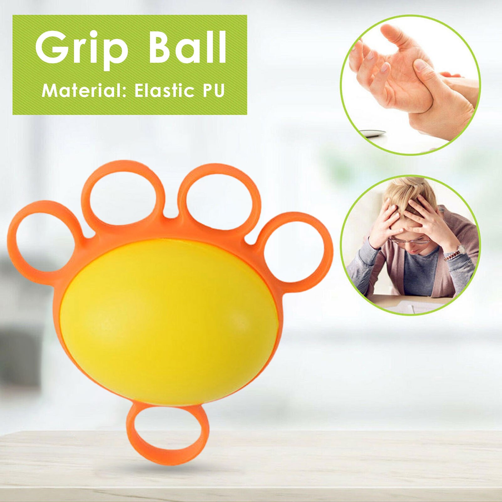 Five-finger Hand Grip Exerciser PU Elastic Grip Ball Strengthener Wrist Muscle Strength Recovery Training Equipment Fitness