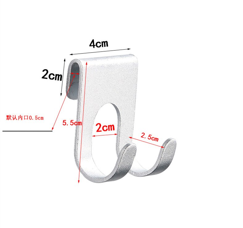 Ruimte Aluminium Douche Glazen Deur Haken H Vorm Opknoping Haak Badkamer Keuken Opbergrek Handdoek Servies Gratis Punch Hanger: B