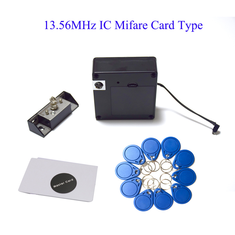 keyless cabinet lock electric cabinet lock Invisible Hidden Cabinet drawer Lock support 13.56Mhz IC card or 125KHz ID RFID card: Kit D