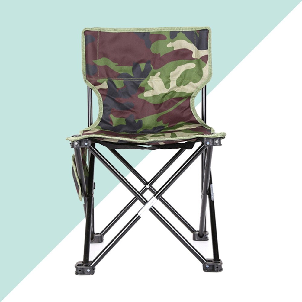 Silla plegable de camuflaje a la , silla para pesca al aire libre, portátil e informal, pequeña, con patrón aleatorio: Camouflage