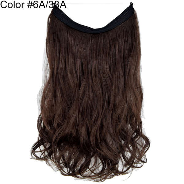Extensions de cheveux de Halo de TOPREETY ondulent les postiches cachées par fil élastique Invisible aucune Fiber synthétique résistante à la chaleur d'agrafe TPYLW90: 6A-33A