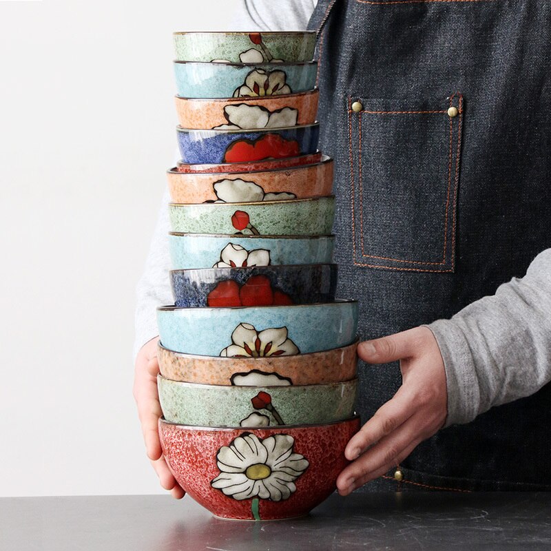 Ceramic Soup Basins Soup Bowl Fruit Salad Bowls with Lids Hotel Restaurant Tableware Snack Desserts Tray Cooking Plates