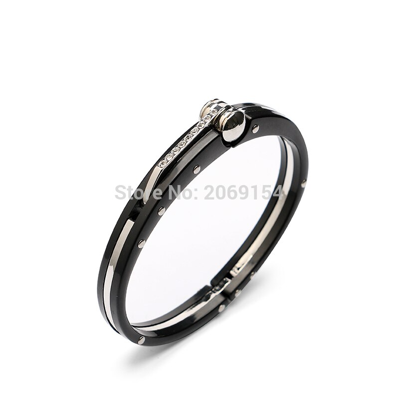 Pulsera de Metal para hombre, brazalete de joyería, , cadena de eslabones de acero inoxidable, de para , Color negro: Pistola negra plateada