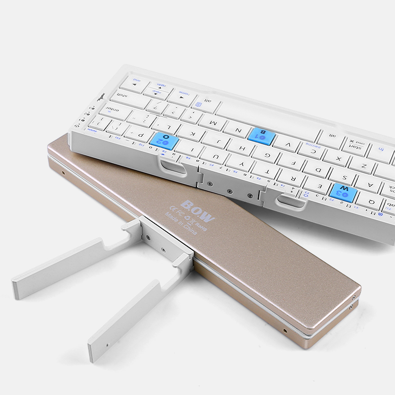 BOW faltbare Bluetooth Wireless Keyboard Aluminium Legierung Gehäuse mit ständer für iPad 7th Gen 10,2 iPhone 11 Pro Max 6/7/8