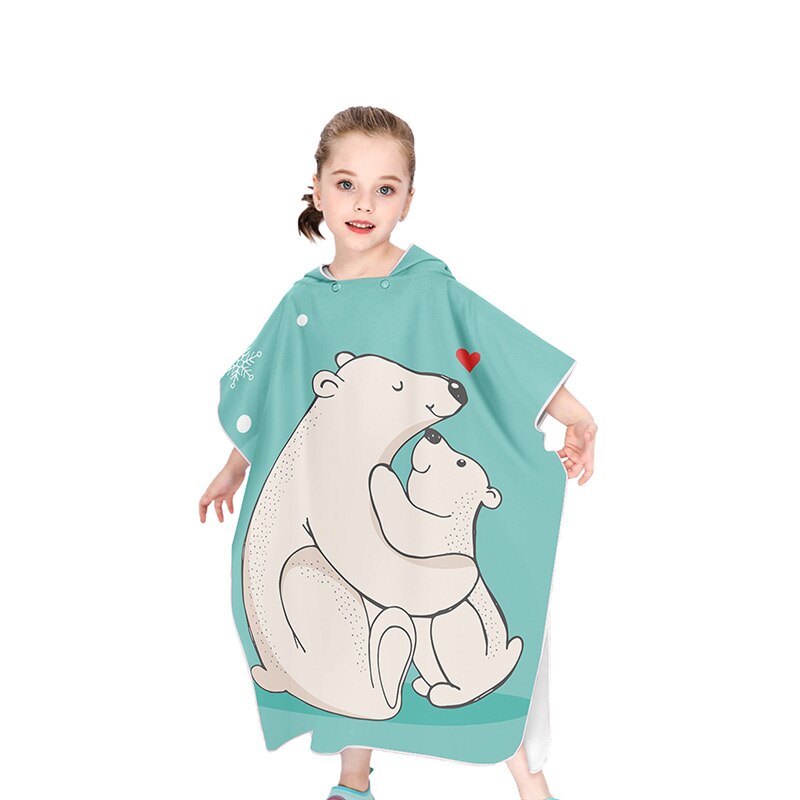 Niños microfibra Albornoz para la playa cambiar bata Poncho con capucha de Surf Poncho compacto rápido seca toallas con capucha: 12B