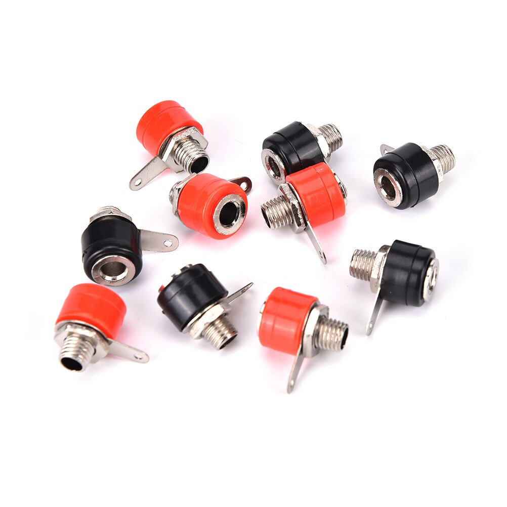 10Pcs 4mm Banana Panel Socket Test Probe Binding Post Nut Plug Jack Connector 4mm Banana Plug/Stackable Plugs Brass Plastic Jack