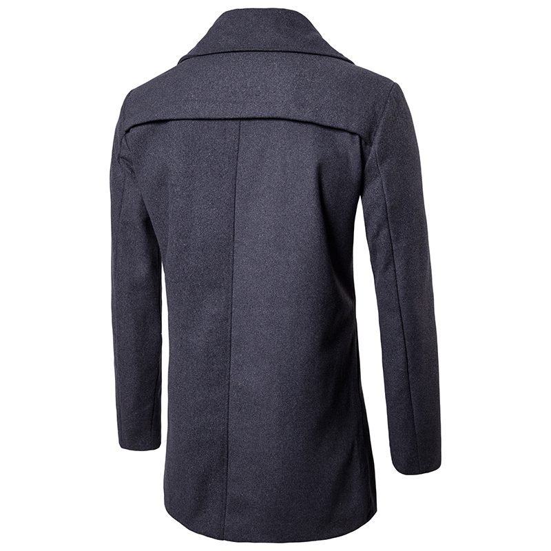 Gabardina larga de lana para hombre, abrigo grueso de , a la , para invierno, novedad