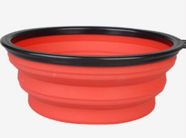 A43 2.5l siliconen voerbak voor huisdieren, opvouwbare voerbak, waterbak, draagbare supergrote voerbak, reiskommen voor grote honden: Rood