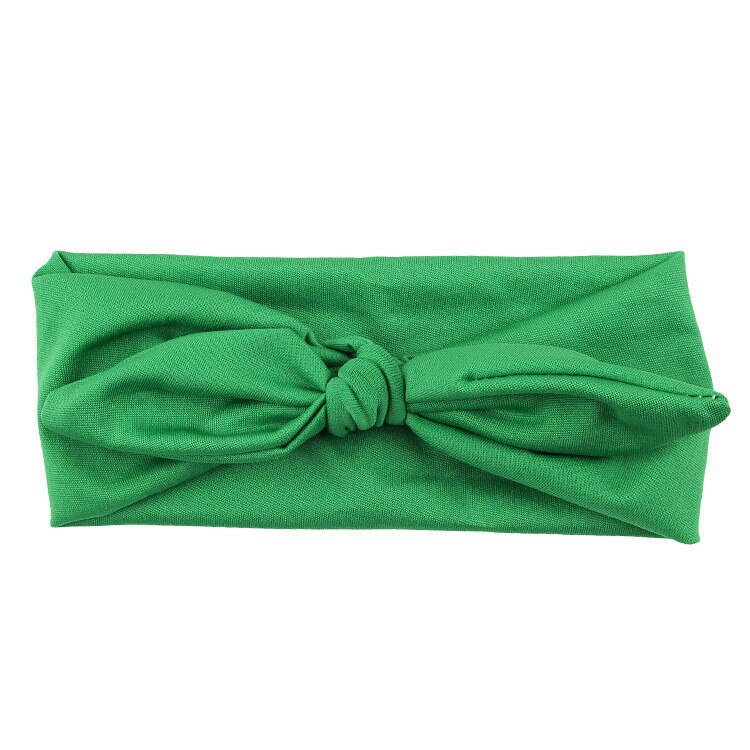 Baby Kids Girls Rabbit Bow Ear Hairband Headband Knot Head Wraps Hairbands Knot Kids Turbans Faixa Cabelo Para Bebe Accessoire: Green