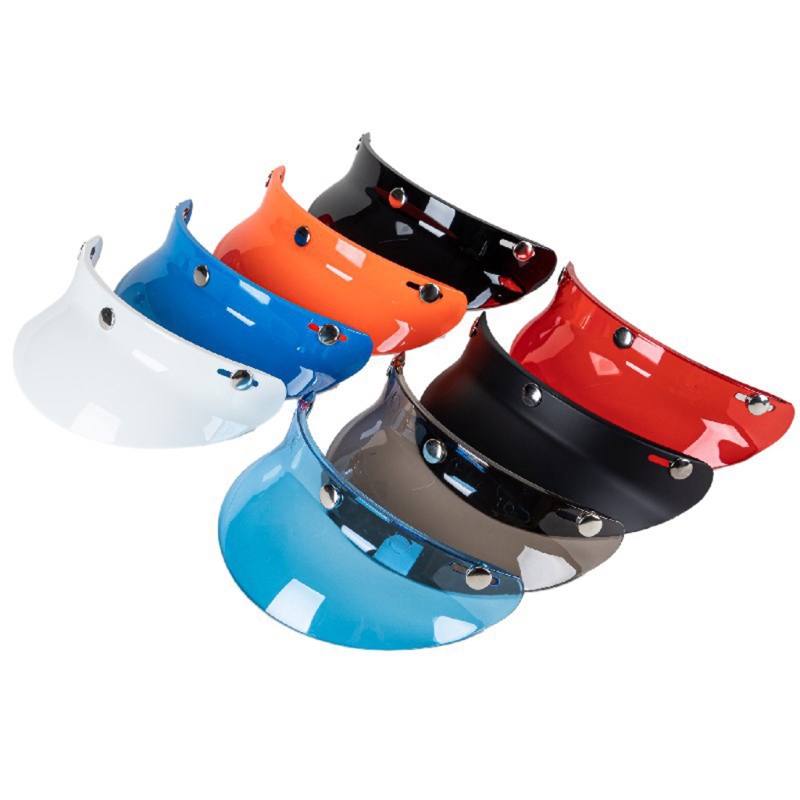 Lente de visera de burbuja para casco de motocicleta, 3-Snap, 3/4, Retro, cara abierta, D7YA