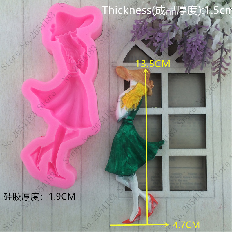 Moule à gâteau en Silicone pour jupe de princesse, fille dame, fille, outils de décoration de chocolat, cuisson de gâteaux, moules en argile de gypse: No.4