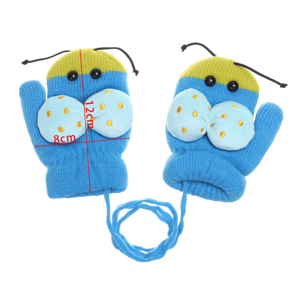 Del bambino Delle Ragazze Dei Ragazzi di Inverno Lavorato A Maglia Guanti bambino Del bambino Dei Bambini Caldo Corda dito Completa guanti Del Fumetto Dei Bambini Più di Velluto di Spessore Guanto