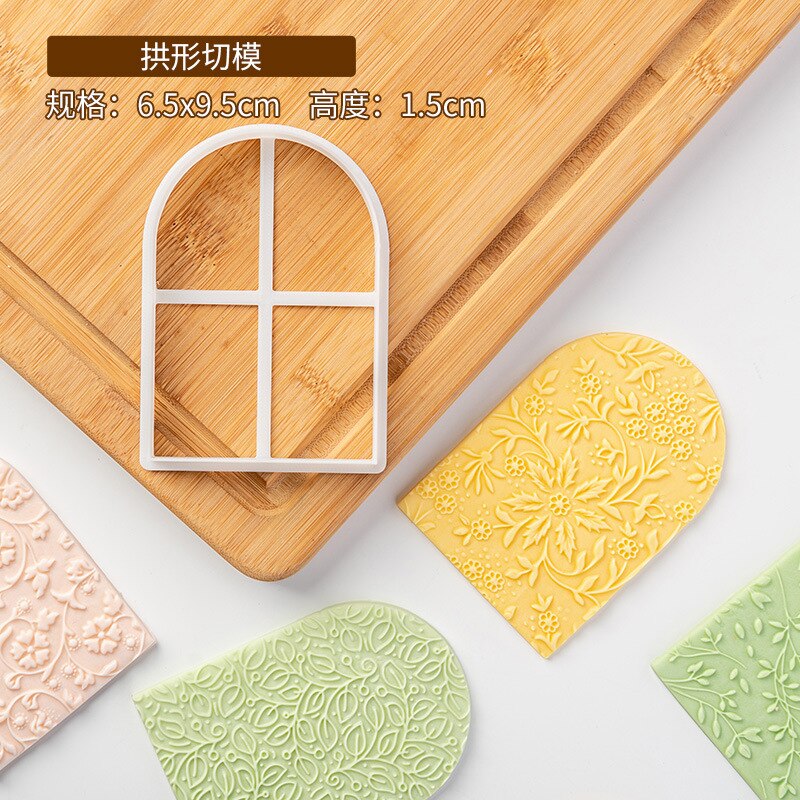 Kleine Bloem Bladeren Patroon Fondant Mold Acryl 3D Embosser Stempel Gebak Suiker Ambachtelijke Vorm Biscuit Cutter Cookie Pers Stempel: PC0198