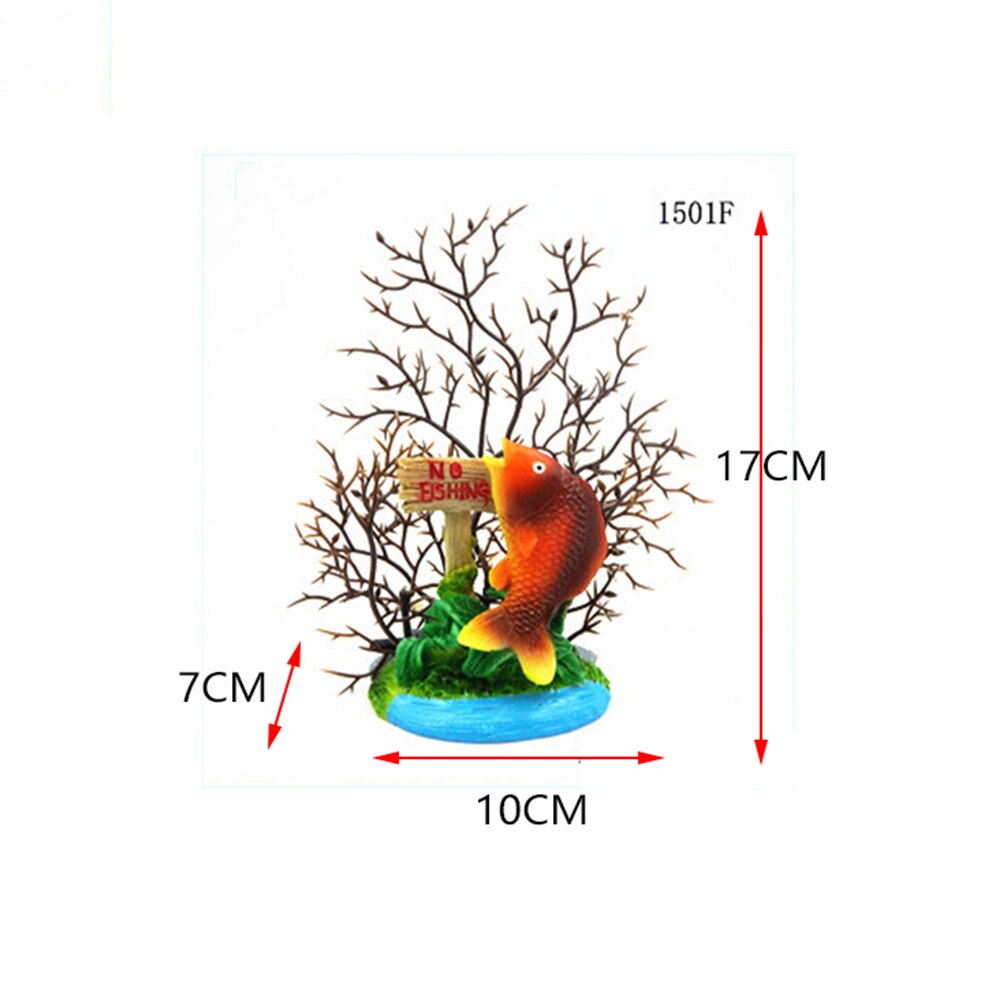 Mini Lovely Cartoon Tree Man Aquarium Fish Tank Toy Cave Stone Ornament Resin Oxygen Air Pump Aquatic Garden Supplies Decoration: 1501F