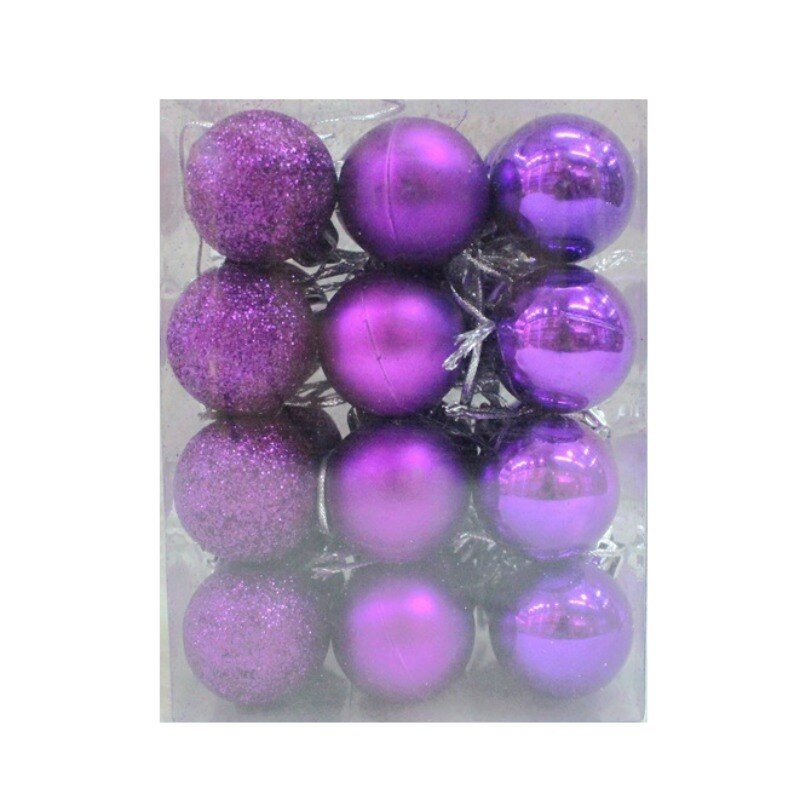24Pcs Christmas Balls Christmas Tree Decoration Balls Plastic Plating Ornaments Home Garden Festive Party Supplies: Purple