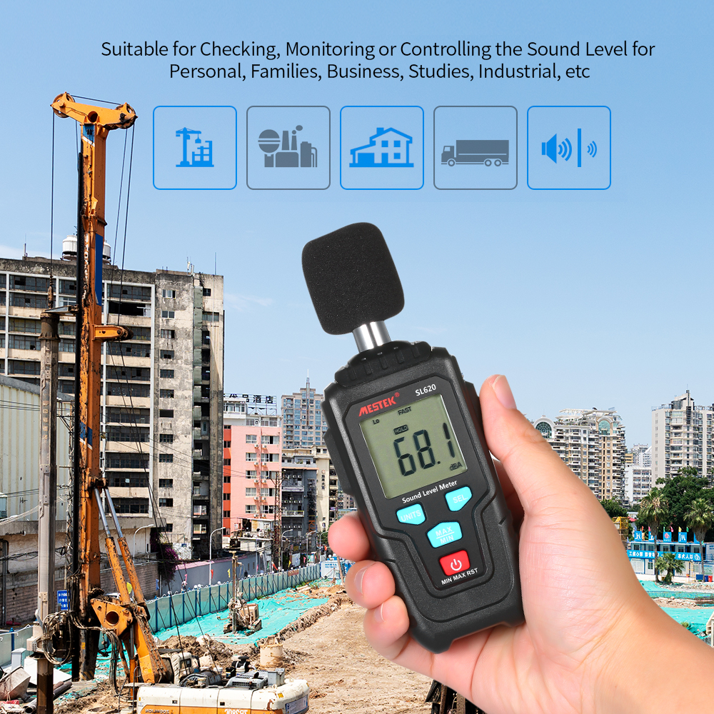 Mini LCD Digital Noisemeter Sound Level Meter 35-135dB Noise Volume Measuring Instrument Decibel Monitoring Tester