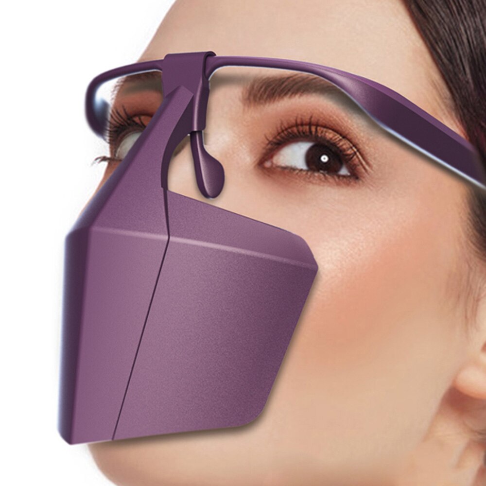 Ansigtsdæksel anti-tåge stænksikker støvtæt ansigtsbeskyttende betræk anti spyt genanvendelig anti briller tåge udendørs: Lilla