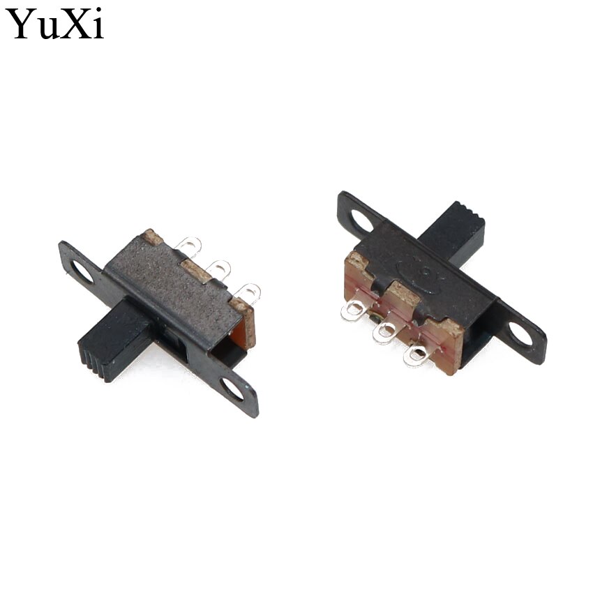 YuXi 50V 0,5 EINE Mini Größe Schwarz SPDT Rutsche Schalter für DIY Power Elektronische Projekte SS12F15 G5 1P2T Toggle schalter Griff 5mm