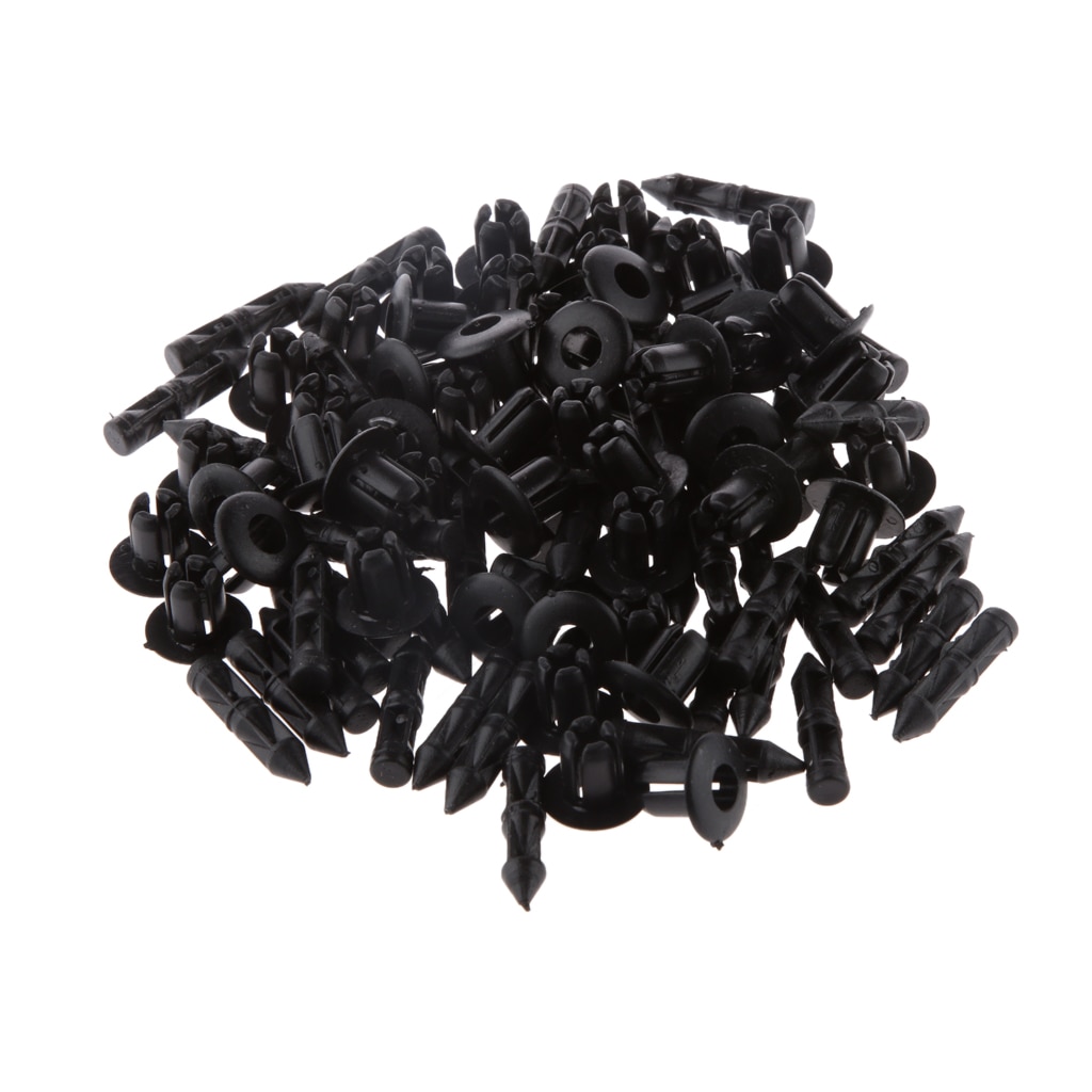 50 st 6mm hål svart plast nitar fäststift clips atv passar för gsxr 1300 1000 750 600