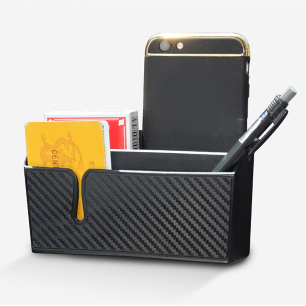 Double Layer Car Organizer Self-adhesive Dashboard Armrest Door Pocket - Size (Black)