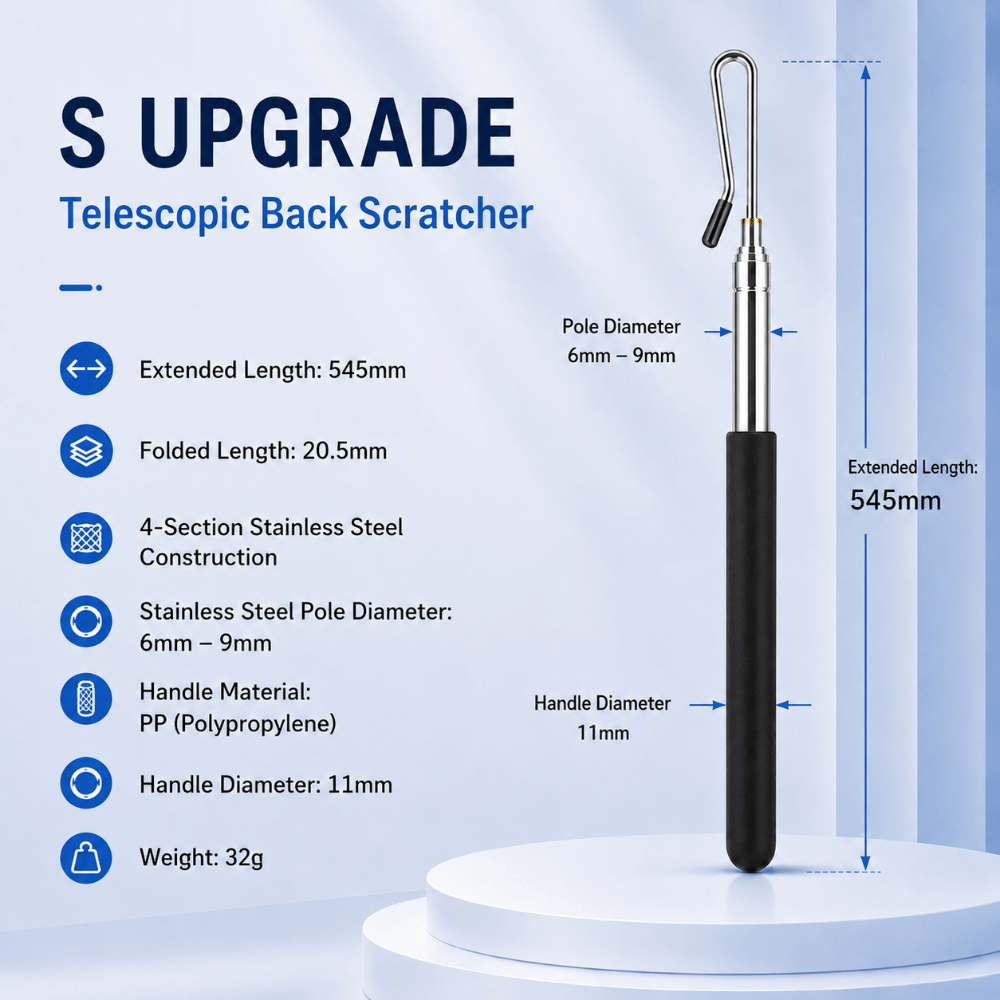 Stainless Steel Puppet Control Rod Anti-slip Handle with Soft Rubber Hook Telescopic Puppet Stick Hand Puppet Manipulator: black
