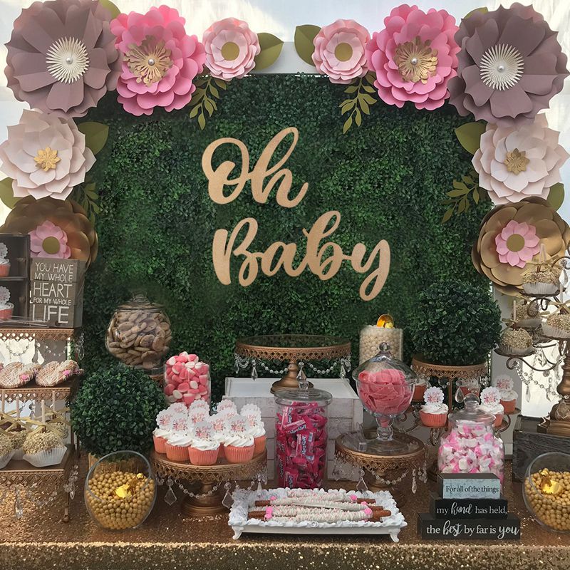 Trä klistermärke oh baby flicka trä dekorationer för hemskytte rekvisita bakgrund vägg inredning födelsedagsfest baby shower leveranser