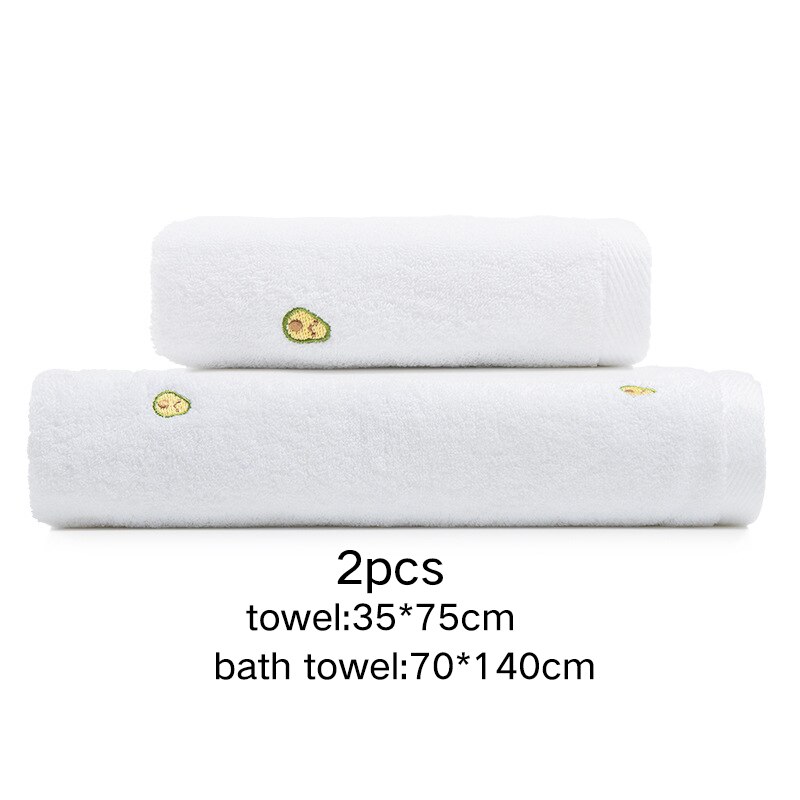 Para Adultos cabello seco lavar toalla facial de aguacate de microfibra suave y absorbente de baño grande de secado rápido de algodón grueso toallas de baño: 2PCS White