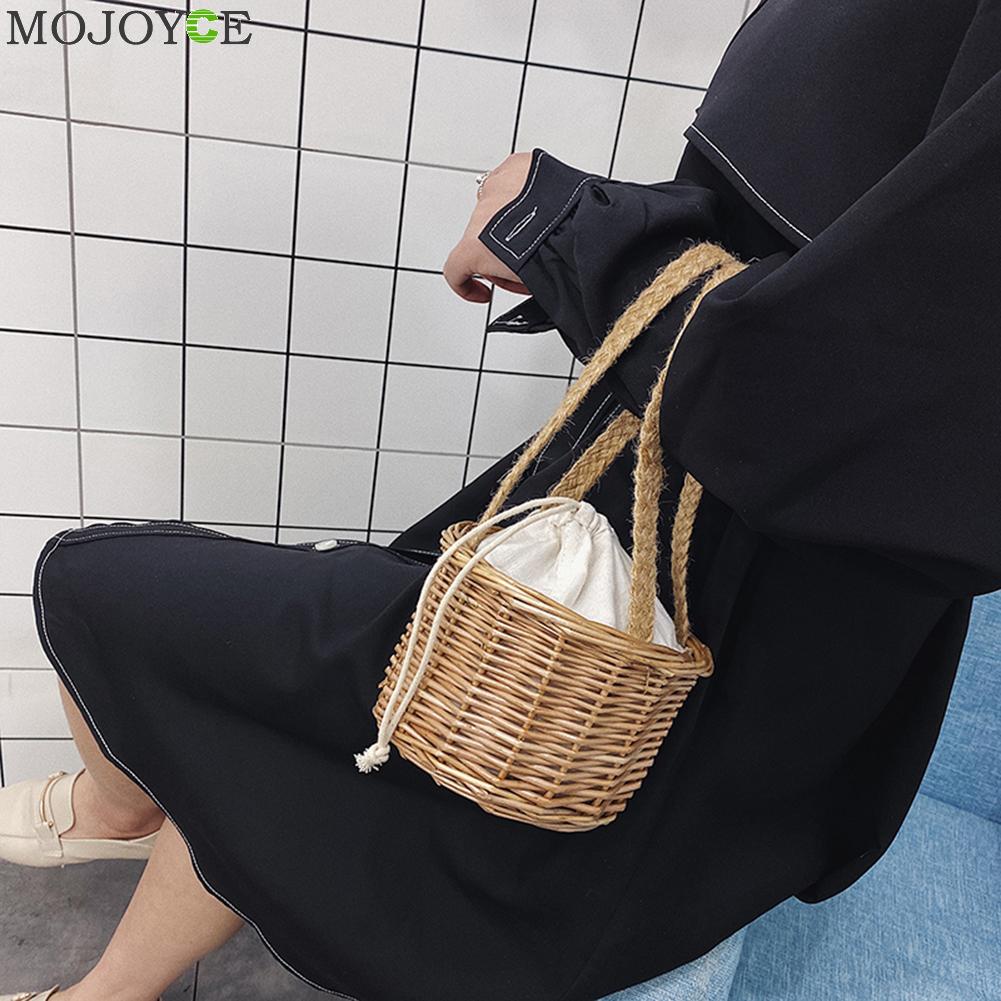 Frauen Boho Stroh Gesponnener Korb Totes Tasche Sommer Weibliche Rattan Strand Handtasche Geldbörse Böhmischen Sommer Stroh Handtasche