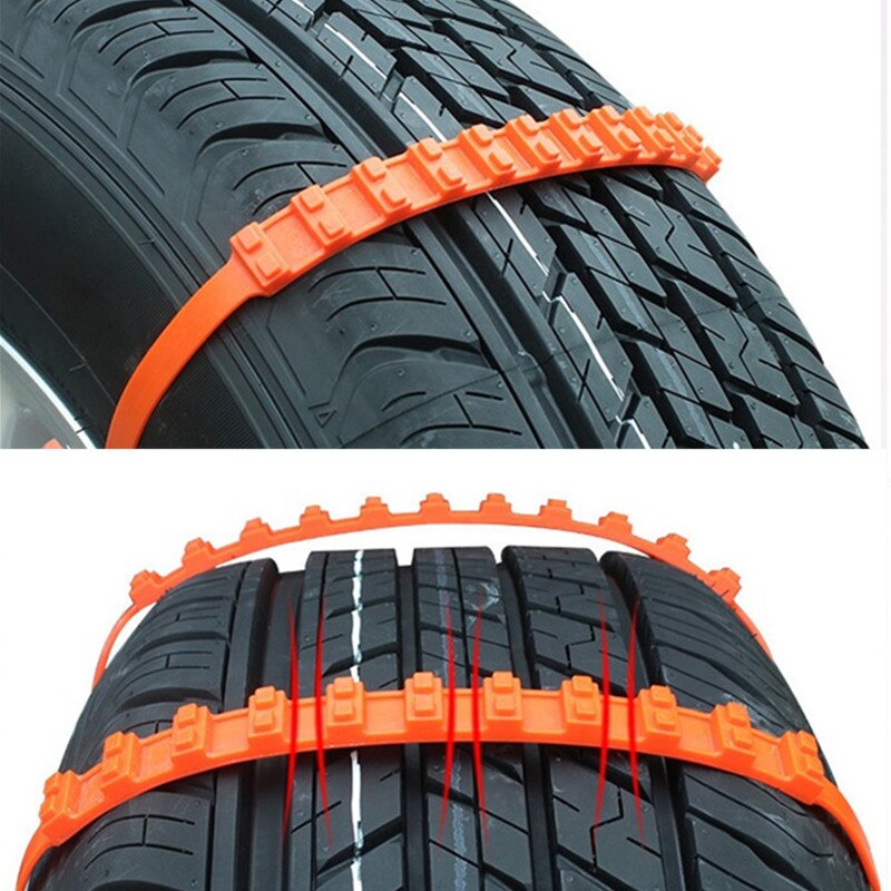 1 Uds 92cm naranja Nylon coche Universal Anti deslizante cadenas de nieve para la rueda del barro del coche neumáticos bridas de Cable no para ruedas de camiones