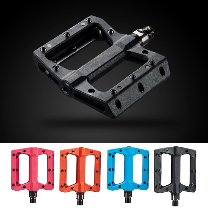 Mountain Bike Pedals 3 Bearing Non-Slip Lightweight Nylon Fiber Bicycle Platform Pedals for BMX MTB 9/16Inch