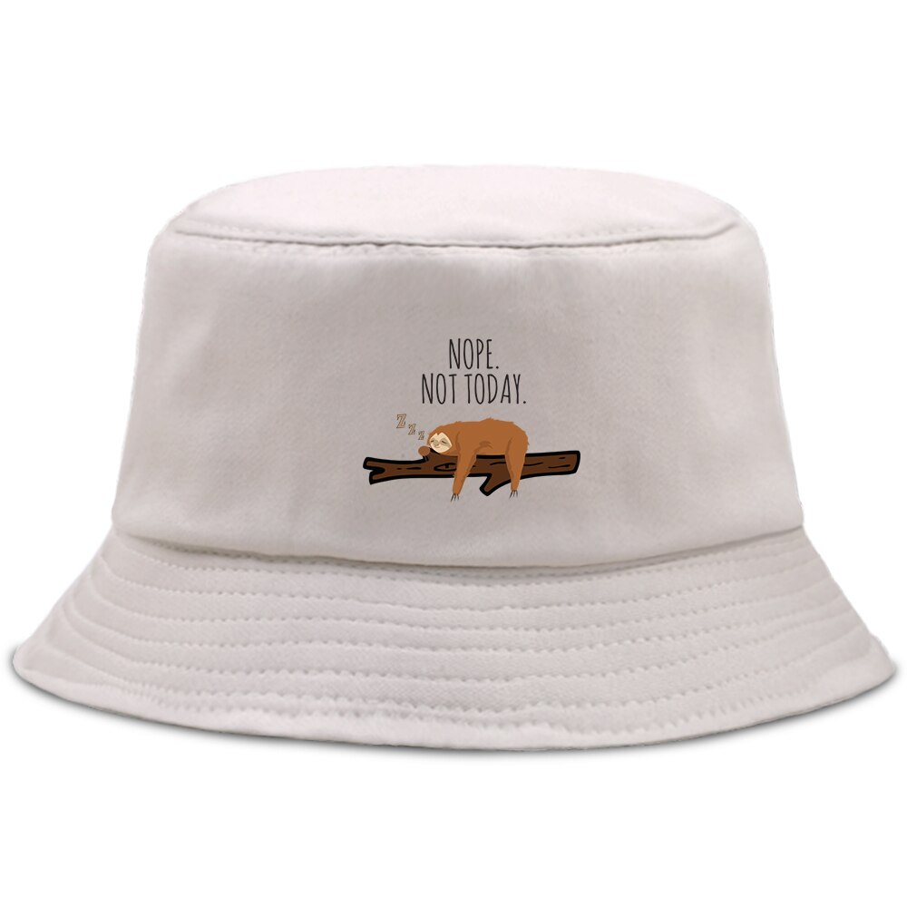 Nope Sloth Bucket Hat Foldable Sunscreen Fishing Fisherman Caps Men Outdoor Casual Women Hats Unisex Panama Beach Cap: beige6