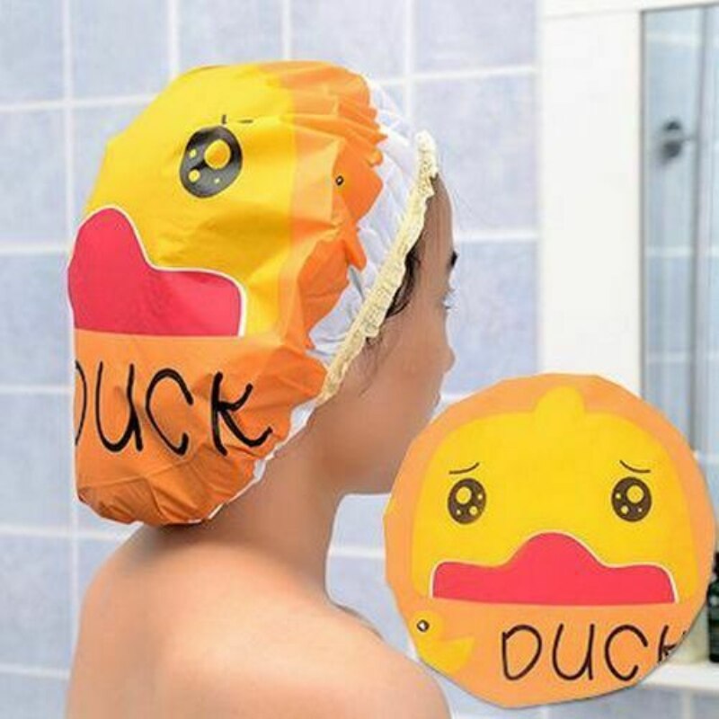 Tegneserie vandtæt brusebad hat genanvendeligt badehoved hårdæksel brusebad badetilbehør frisørsalon badeværelse produkt