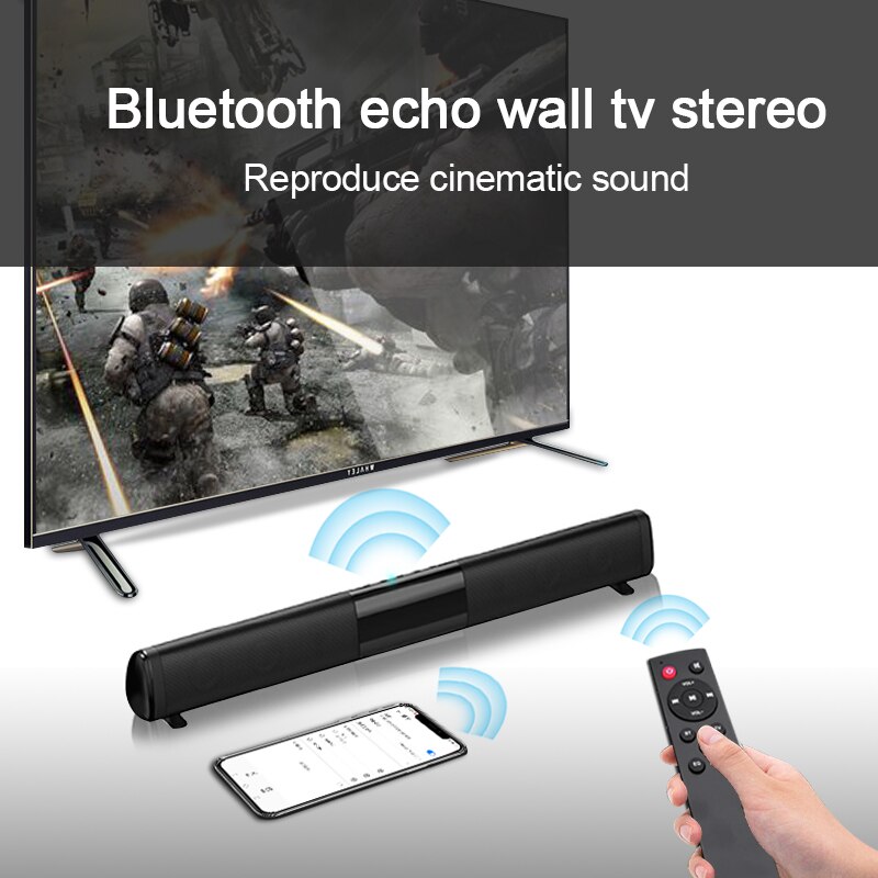 Barra de sonido envolvente TWS100W, 40W, con cable y Bluetooth, para PC, cine, altavoz, TF, AUX