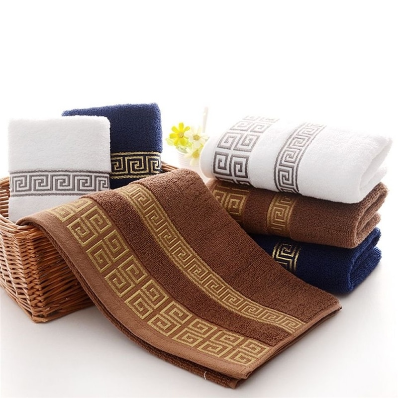 Asciugamani ricamati morbidi di alta qualità bagno asciugamano per adulti fortemente assorbente d'acqua 100% cotone 35x75cm