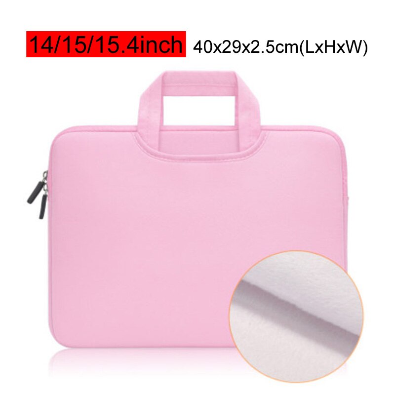 Portable Laptop Bag 11 13 14 15.6 inch Ultrabook Macbook Handbag Business Office Briefcase Notebook Ducuments Case Bags XA63C: Pink 14 15 15.4in