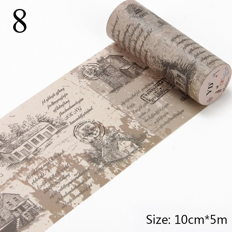 Retro engelsk tidning washi tejp vintage bred maskeringstejp dekorativ tejp klistermärke scrapbooking dagbok brevpapper: 8