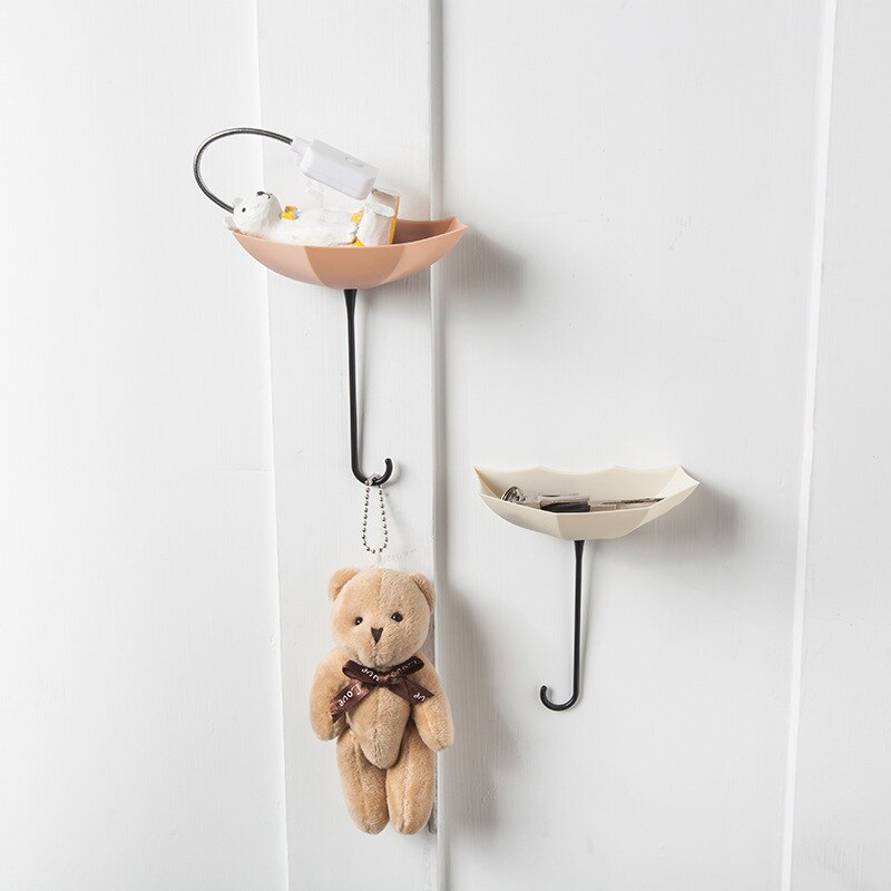 3Pc Opslag Haak Creatieve Paraplu Vorm Kleurrijke Sleutel Hanger Holder Thuis Slaapkamer Muur Decoratie Accessoires Belasting Gewicht 0.2Kg
