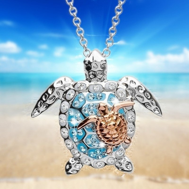 Ketting Voor Vrouwen Zirkoon Charm Beach Schildpad Kettingen Rose Gold Unieke Kleine Schildpad Ketting Vrouwen Sieraden