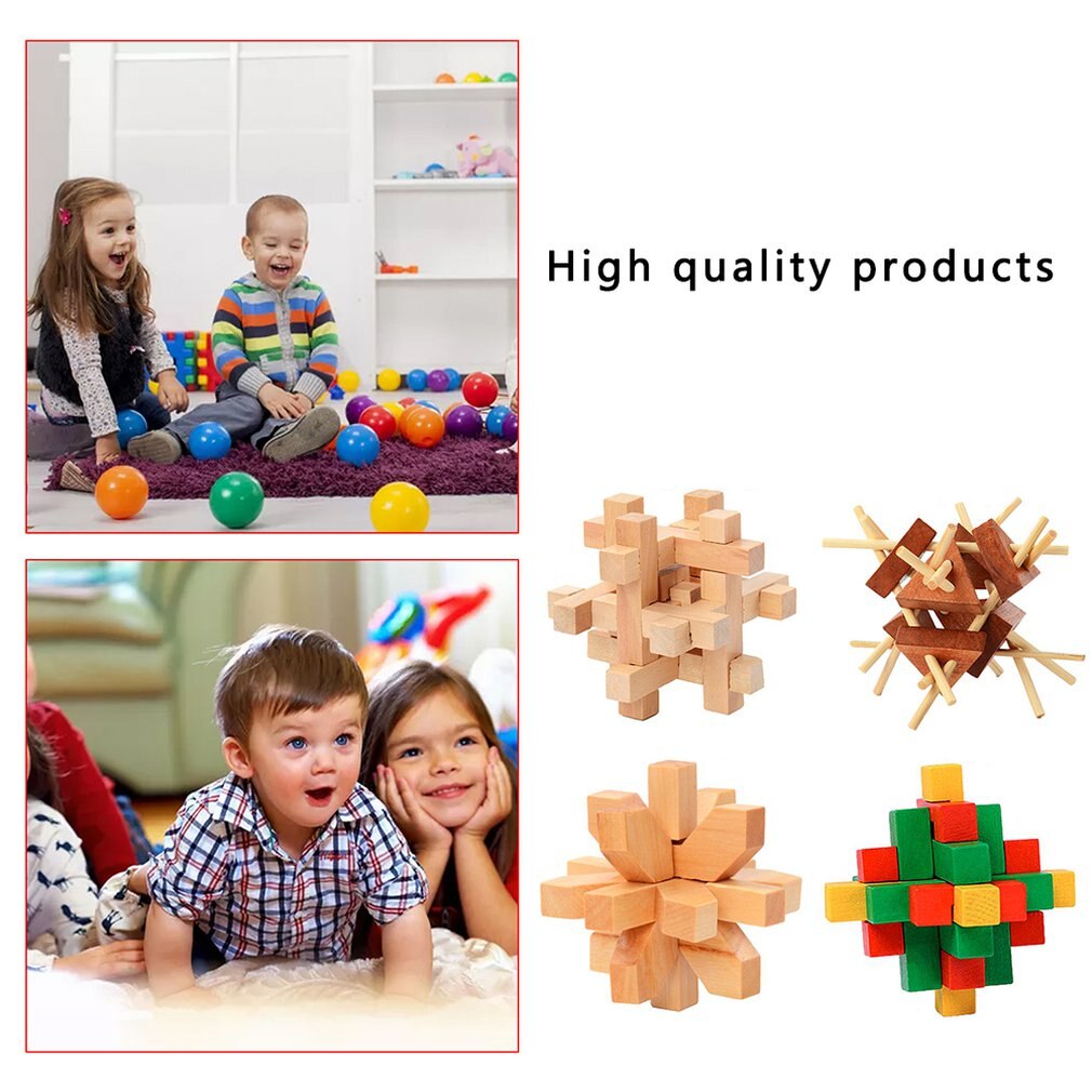 Chinese Ancient Lock Children's Puzzle Solving Manual Brain Toys Early Education Brain Development Toys