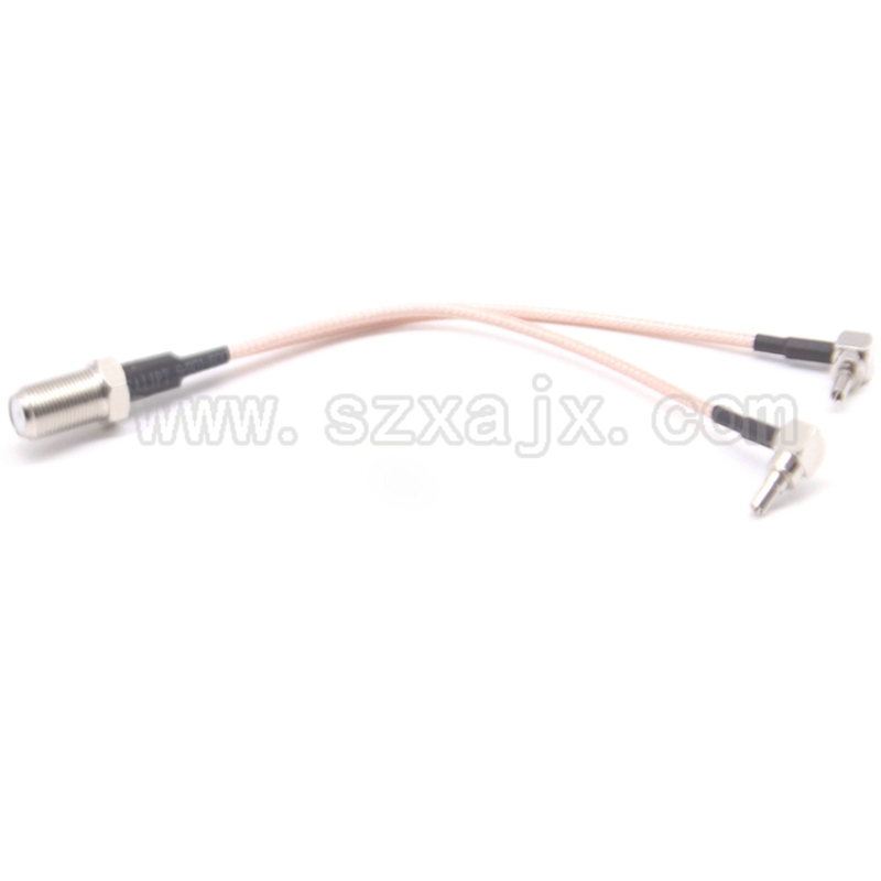 JX antena Cable de cola de cerdo F a dos doble TS9 Y tipo 2 X TS9/CRC9/conector SMA F cable de engarzado de ángulo recto hembra a TS9 15cm para módem 3G/4G