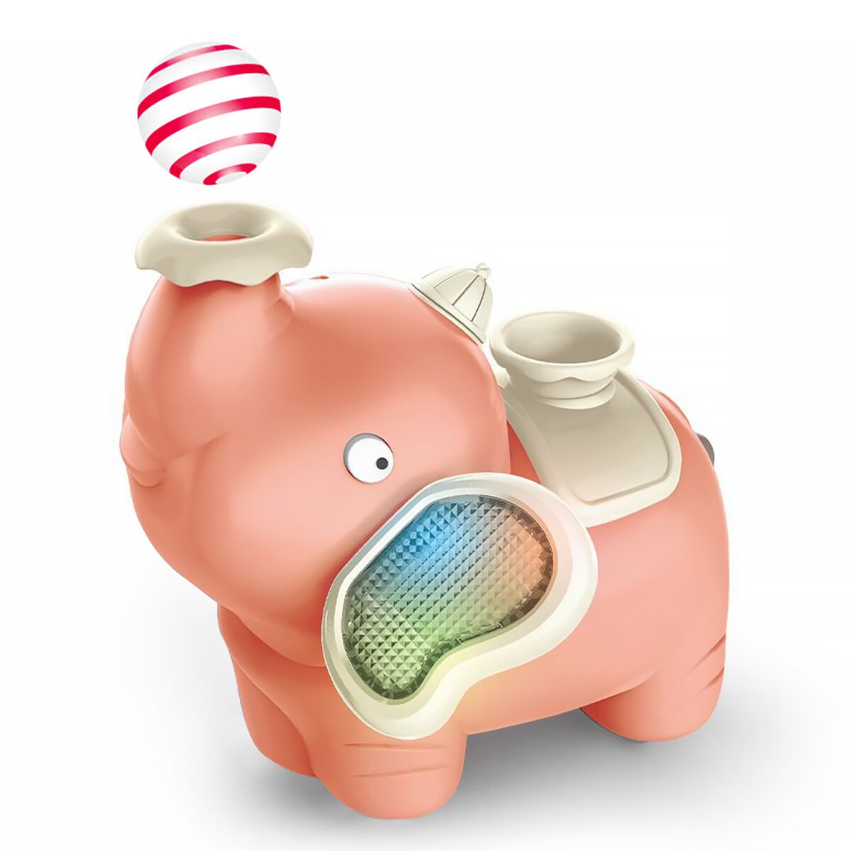 Balle flottante d&#39;éléphant pour enfants, jouets avec musique légère, humidificateur à effet de fumée, jeu interactif pour bébé rampant: Pink