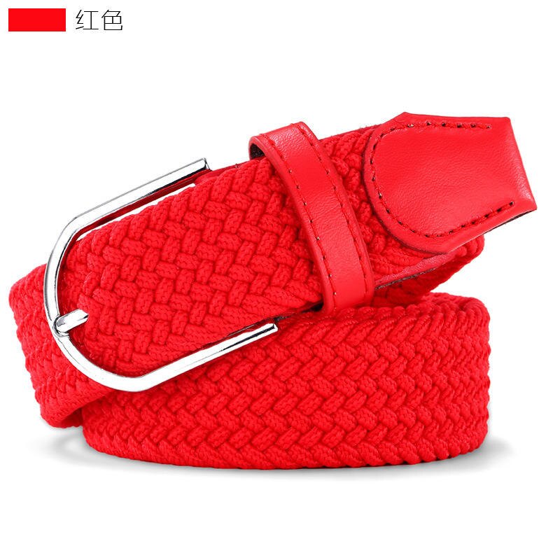 begrenset 110cm Russland uformelt tøye ut vevd belte dame unisex lerret elastiske belter til jeans elastique modellering  f142: Rød