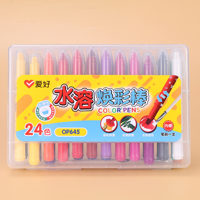 Oil pastel sticks /children 12/18/24/36/48 color washable crayon oil pastel sticks / art supplies / painting supplies: 24 colors