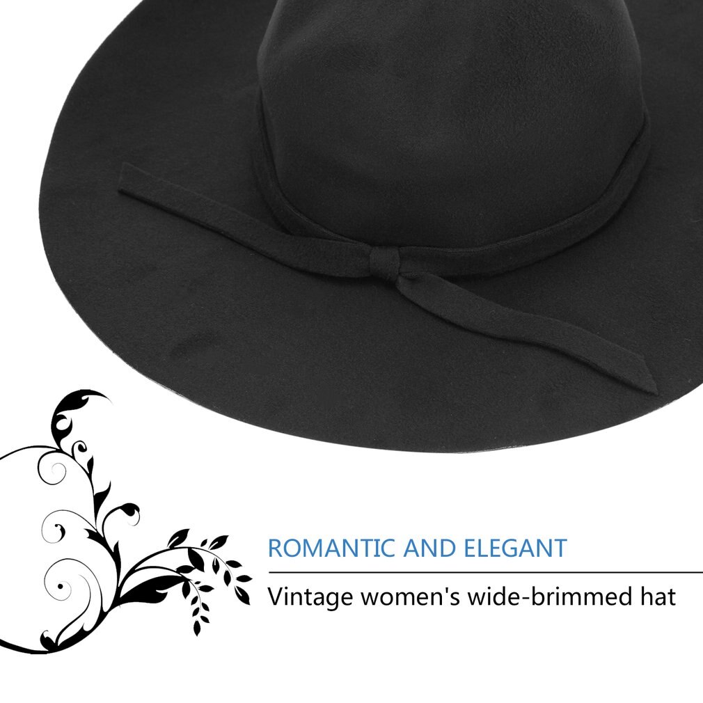 Soft Women Vintage Retro Wide Brim Wool Felt Bowler Fedora Hat Floppy Cloche Sun Hats 3 Colours For Women Cap Gorro Chapeu