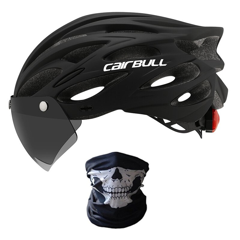 Cairbull ALLROAD Bicycle Helmet Highway Mountain Bike Riding Helmet with Lens and Brim: CB26-Black-2