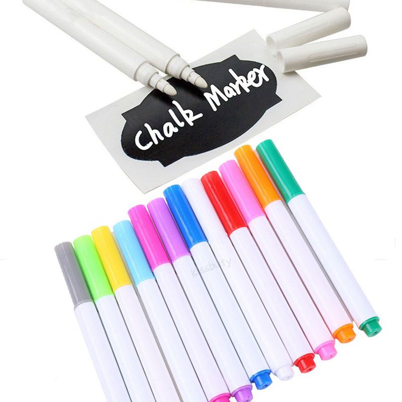 Wit Vloeibaar Krijt Uitwisbare Pen 1/4/7/12 stks/set Art Marker Voor Glazen Ramen elektronische Schoolbord Krijtbord Venster Witte Pen