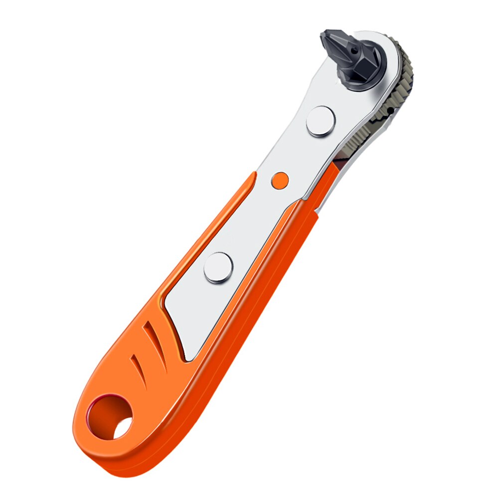 1/4 zoll Mini Ratsche aufladen Kopf einstellen schnell Freisetzung Hexagon Torx Buchse Schlüssel Schraubendreher Reparatur Werkzeug Auto Voertuig: Orange Schlüssel