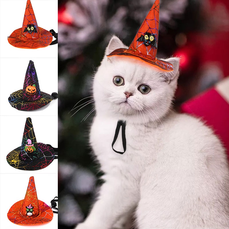 Grappige Kat Kostuum Halloween Tovenaarshoed Vermomming Accessoires Voor Katten Kerst Jaar Pak Voor Kleine Honden Dierbenodigdheden