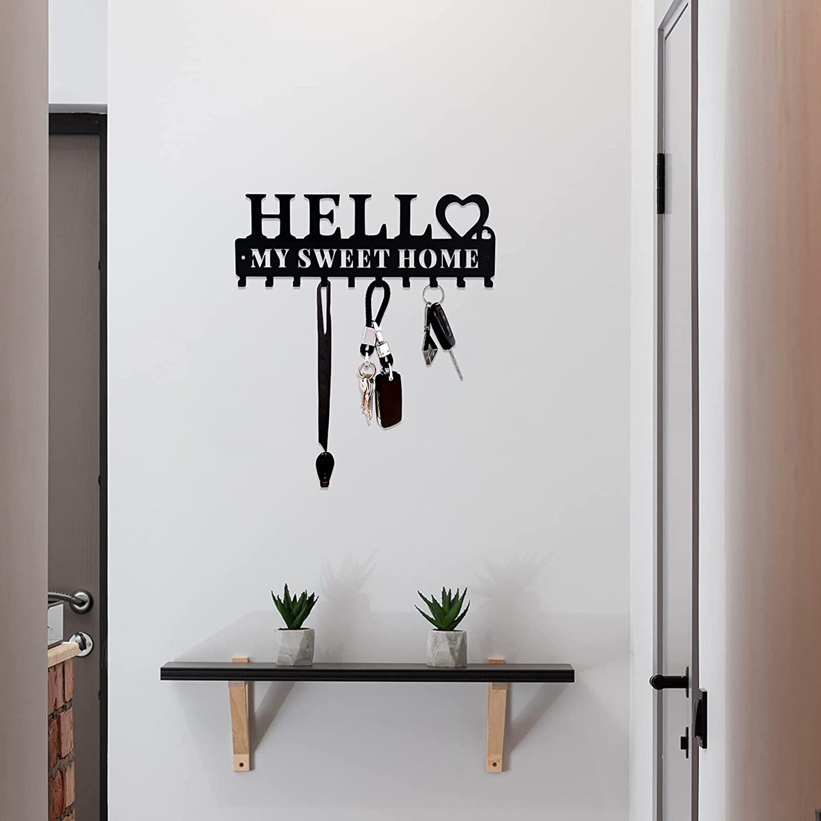 Wall Key Hanger Decoration Metal Wall Mounted Entryway Key Rack With 10 Hooks Key Holder Hooks Metal Key Holder For Home Wall