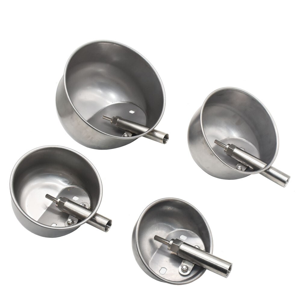 2 Pcs Pig Water Bbowl Stainless Steel Drinking Water Trough Sow Automatic Drinker For Livestock Farm Feeding